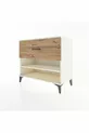 Commode Hyperion à une étagère et un tiroir, Pierre de lune-Pin