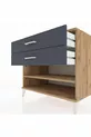 Commode Kronos à une étagère et 2 tiroirs Pin-Anthracite