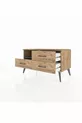 Commode Hyperion à une étagère et trois tiroirs Pin-Anthracite/Pin