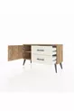 Commode Arges avec une étagère, 2 tiroirs et une porte, pin-pin / pierre de lune