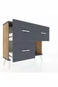 Commode Arges 3 tiroirs Pin-Anthracite