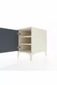 Table de chevet Kronos à 2 étagères avec 1 porte, Pierre de lune-Anthracite