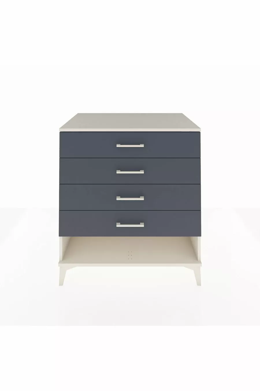 Commode Kronos 4 tiroirs Pierre de lune-Anthracite