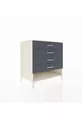 Commode Kronos 4 tiroirs Pierre de lune-Anthracite