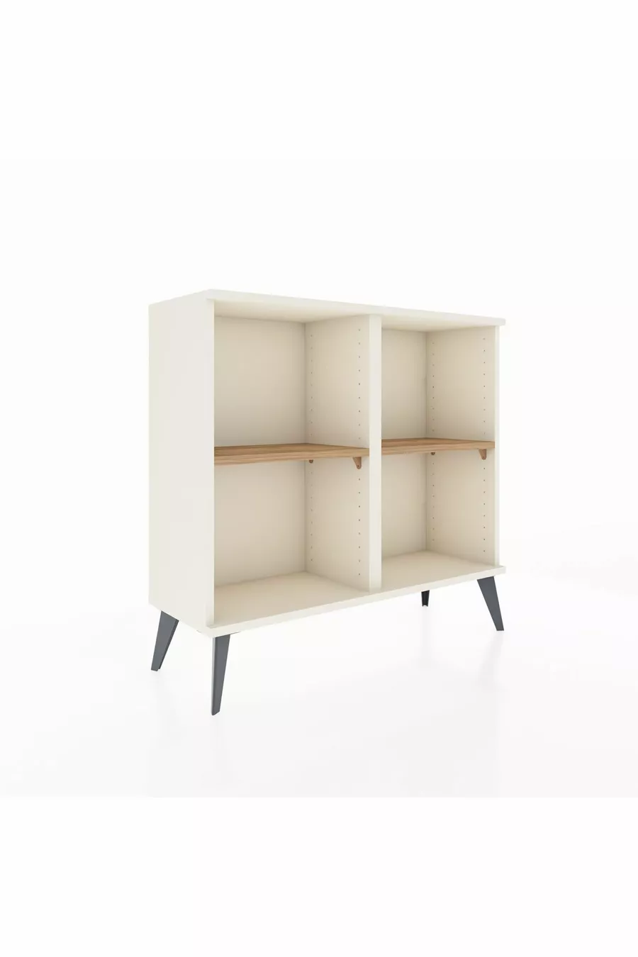 Commode Arges à 2 étagères Pierre de lune-Pierre de lune/Pin
