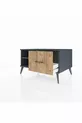 Commode Kronos à une étagère et un tiroir Anthracite-Anthracite/Merisi