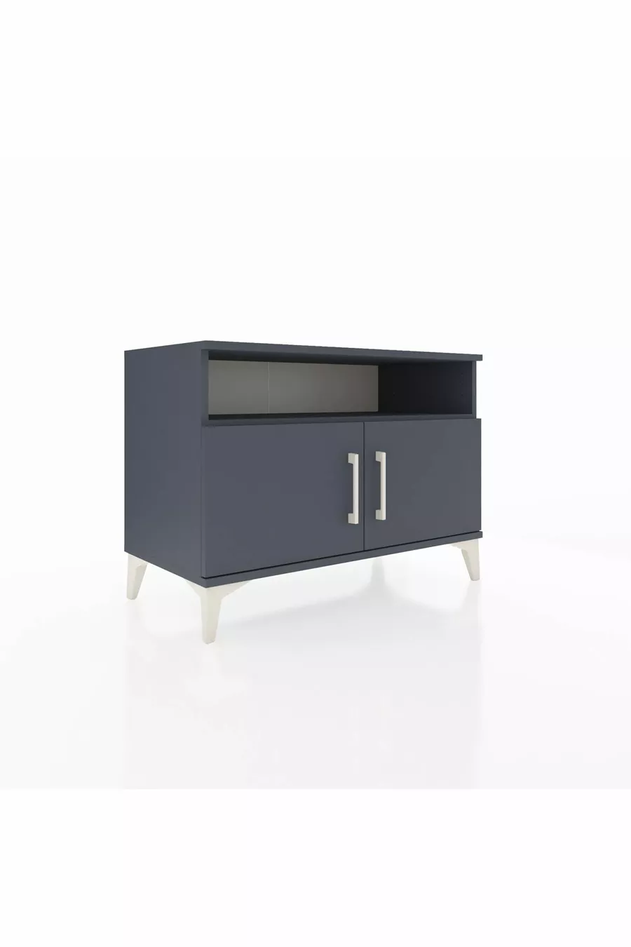 Commode Hyperion 2 étagères 2 portes Anthracite-Anthracite