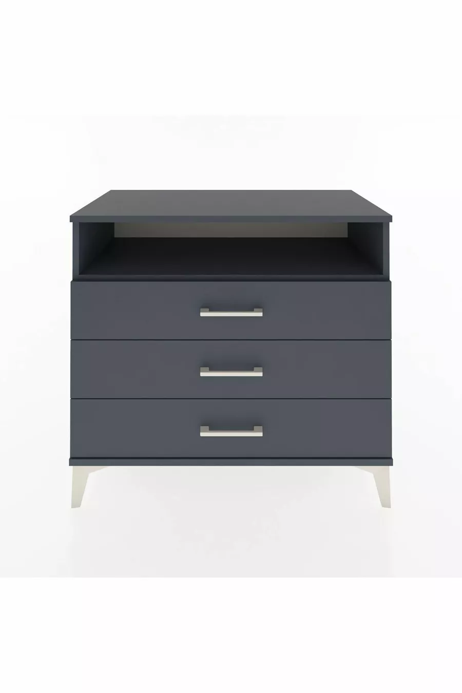 Commode Hyperion à une étagère et trois tiroirs Anthracite-Anthracite