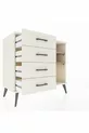 Commode Hyperion 2 étagères 4 tiroirs Nacré-Pin/Nacré