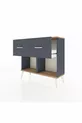 Commode Arges 2 tiroirs Anthracite-Cèdre/Anthracite