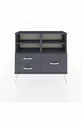 Commode Arges 4 étagères 3 tiroirs Anthracite-Anthracite
