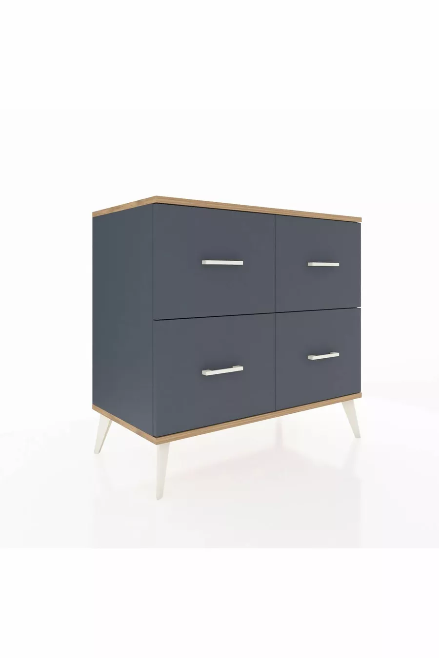 Commode Hyperion 4 tiroirs Anthracite-Sapin/Anthracite