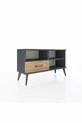 Commode Arges 2 étagères avec un tiroir Anthracite-Anthracite/Merisiers