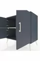 Commode Hyperion 2 étagères 3 portes Anthracite-Anthracite/Marbre