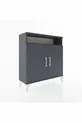 Commode Arges 3 étagères 2 portes Anthracite-Anthracite