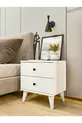 Table de chevet blanc brillant à 2 tiroirs pour chambre à coucher