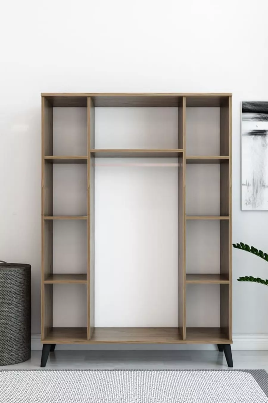 Armoire à quatre portes Atlas et penderie modèle moderne rayé  cm