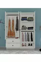 Armoire 4 portes 2 tiroirs GM  Novado avec poignées boutons et miroir