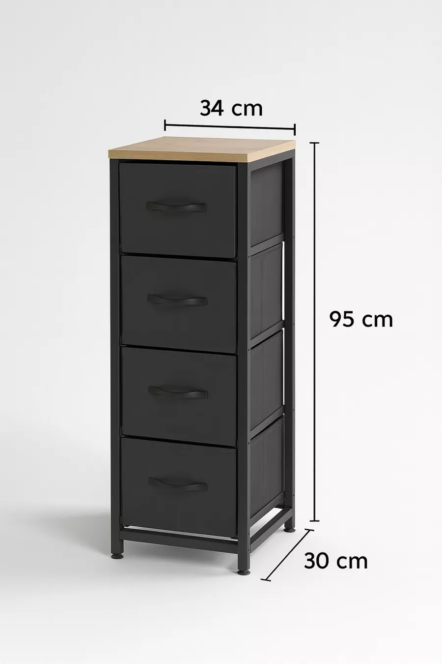 Commode à 4 tiroirs Organisateur de chambre à coucher Armoire à jouets en cuir avec tiroirs pour enfants