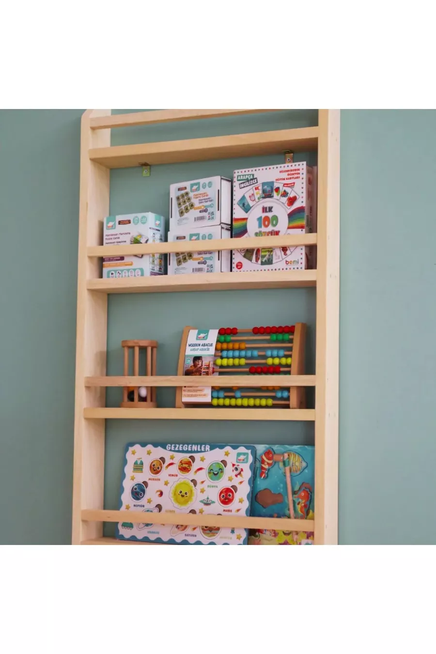Bibliothèque Montessori Bibliothèque pour chambre d'enfant Montessori Bibliothèque en bois naturel Bibliothèque en bois x cm