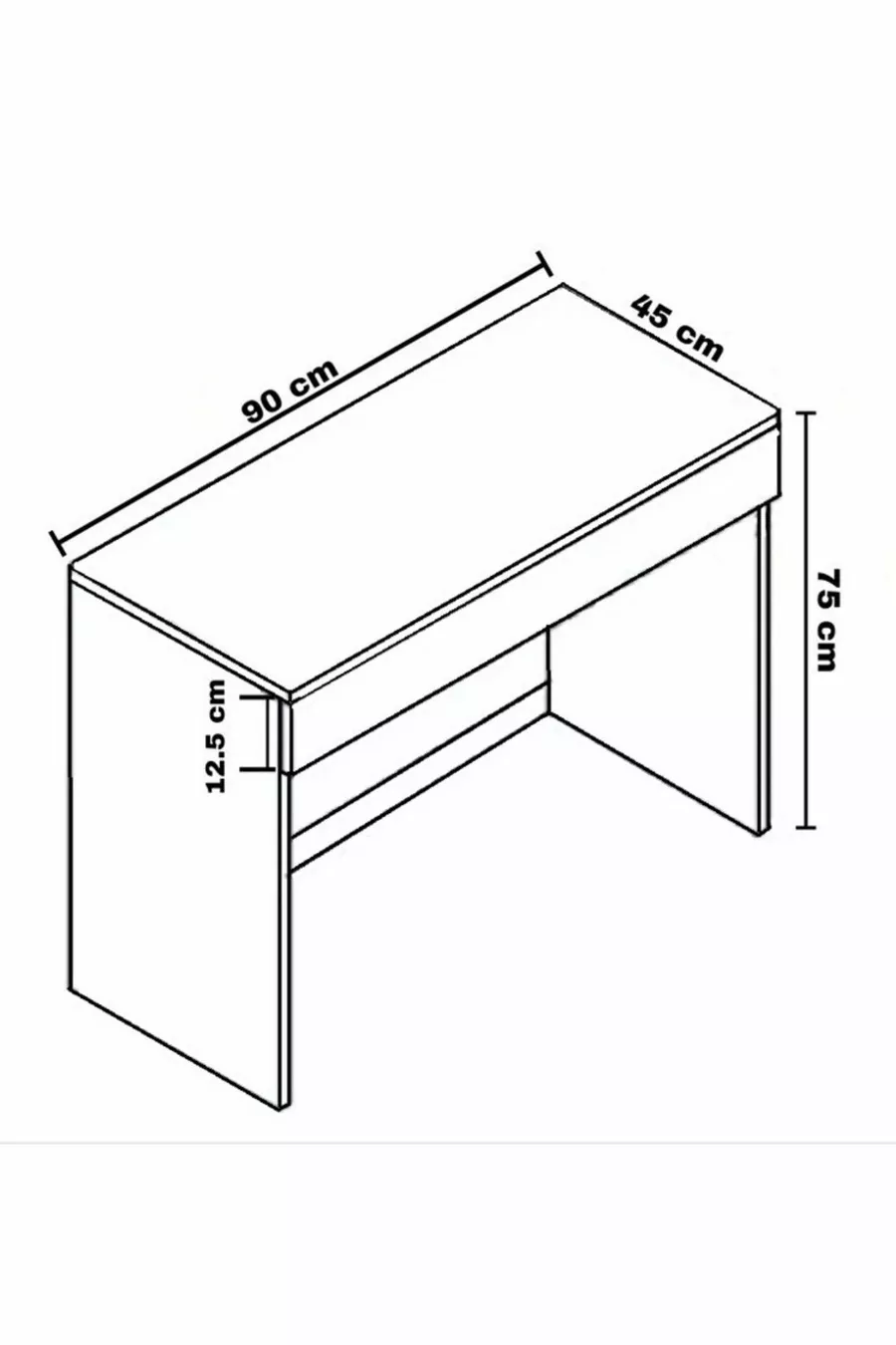 Table de maquillage blanche Arya Novella avec tiroirs et compartiments (AVEC POIGNÉES)