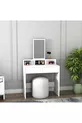 Coiffeuse moderne Luna avec miroir et tiroirs, blanche - Luna