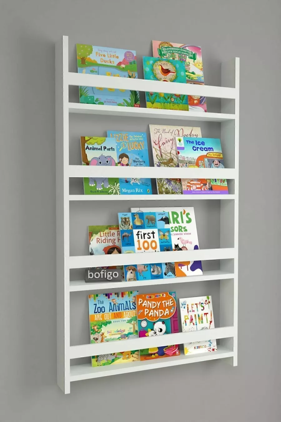 Bibliothèque Montessori éducative pour enfants à 4 étagères X cm, blanche