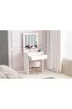 Coiffeuse Luna, avec étagères, tiroirs et miroir, blanche