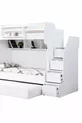 Lits superposés Ranza, courageux avec petit lit - Blanc, 3 matelas confort