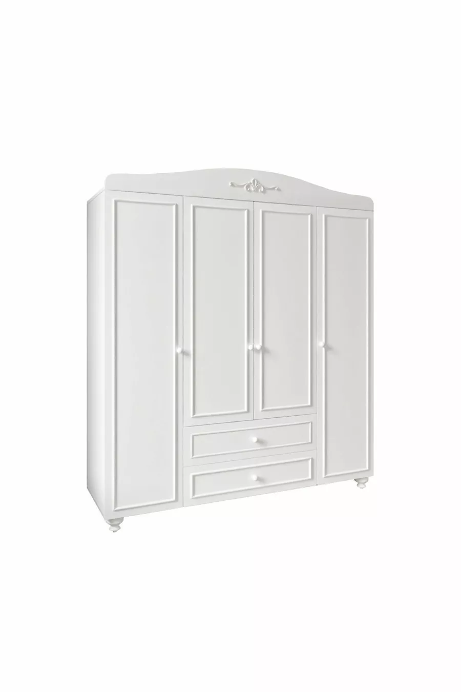 Armoire Romantic 4 portes, 2 tiroirs, Avant-garde (% MDF)