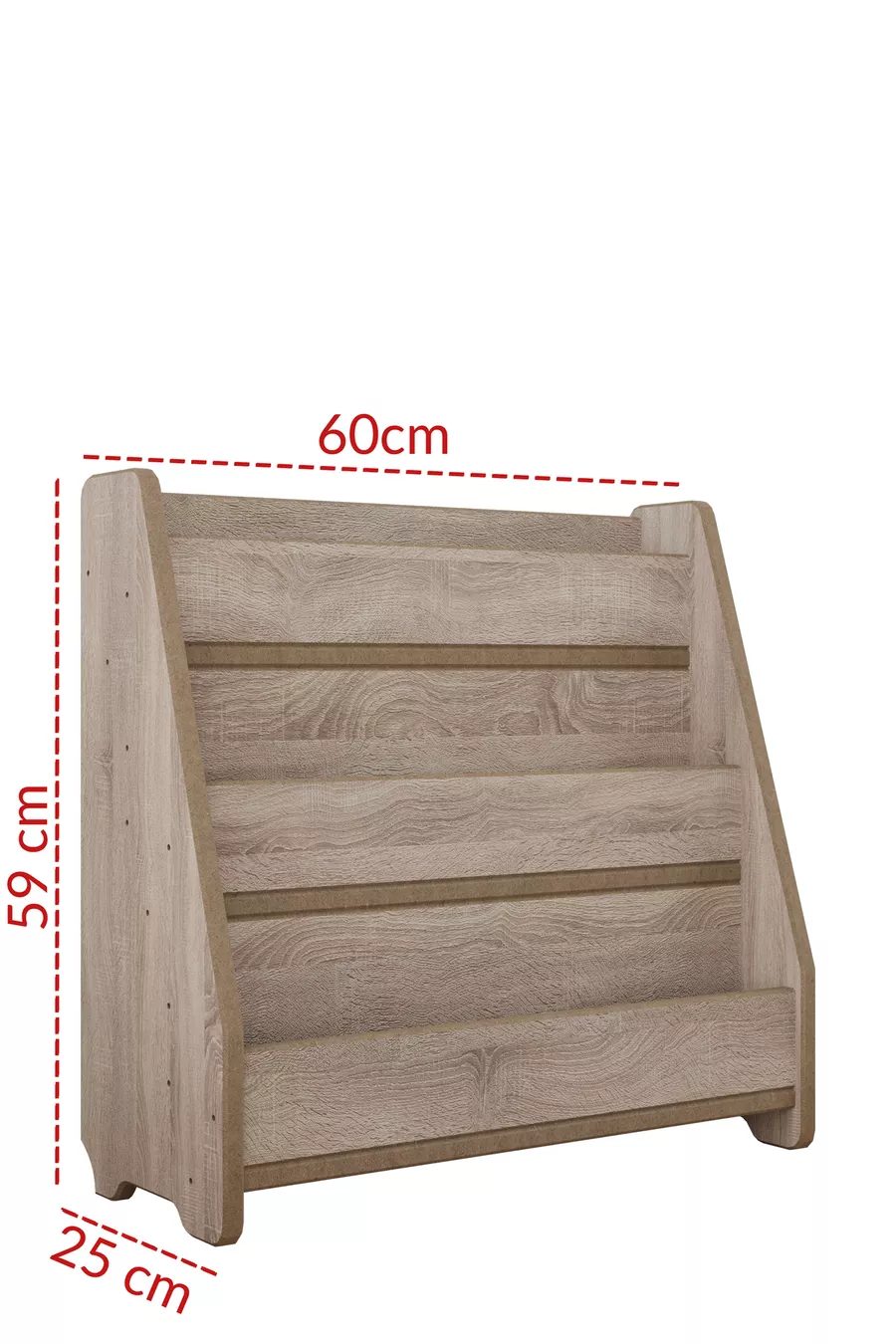 Bibliothèque pour enfants Montessori en MDF - Chêne Sonoma