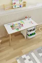 Table pour enfants Cm avec 3 paniers, table de travail pour enfants, table d'activités effaçable