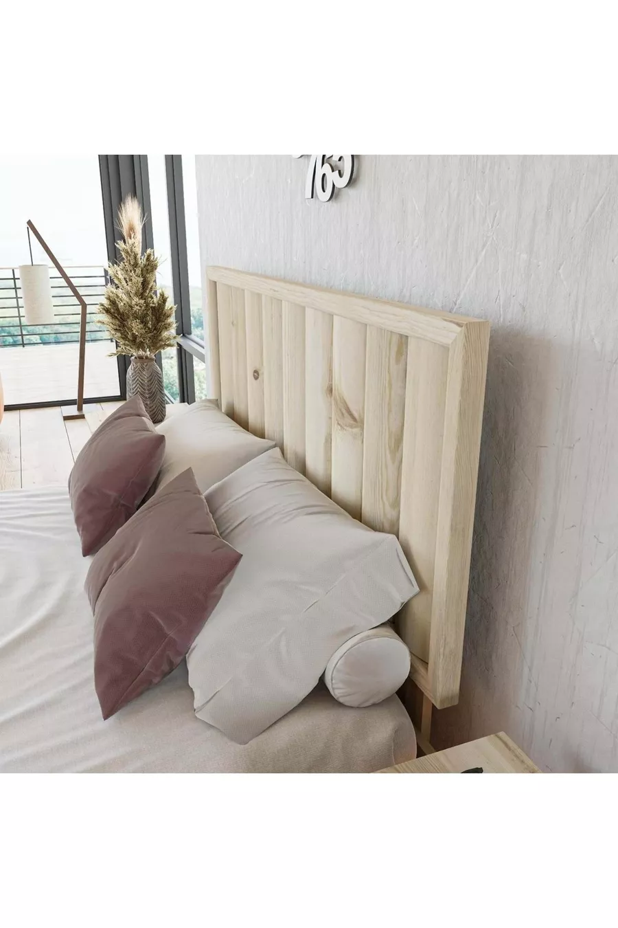 Tête de lit Hüma en bois naturel (VERTICALE)