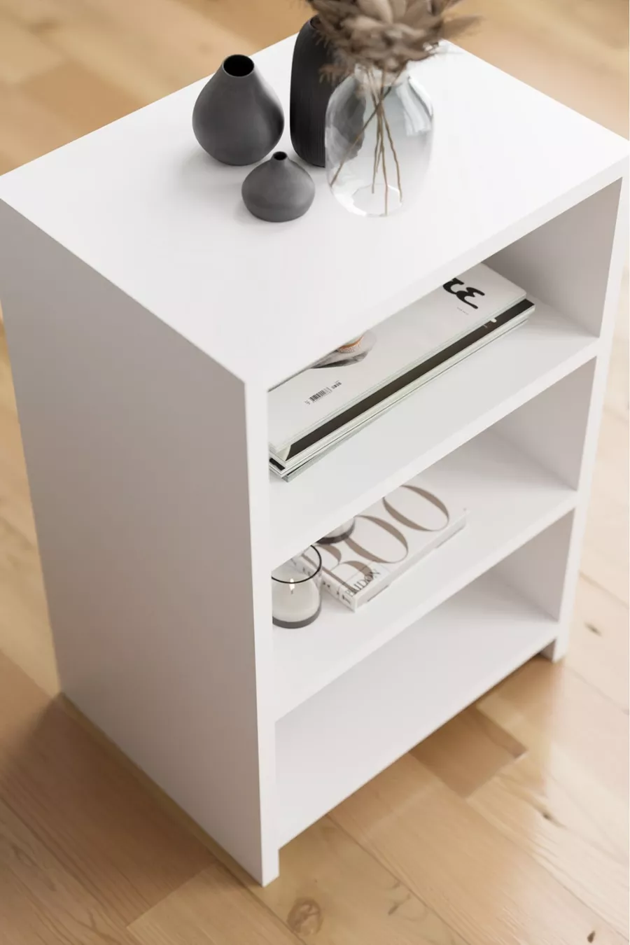 Table de chevet à 4 étagères, table de chevet pour chambre à coucher, table de chevet avec compartiments, table de chevet de chevet
