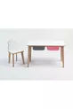 Ensemble Table et Chaises d'Activité pour Enfants en Bois - Motif Nuage, Surface Effaçable à Sec - Avec Tiroir - Rectangulaire