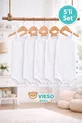 Body bébé blanc en coton à bretelles à bouton-pression, avec 5 bretelles en corde