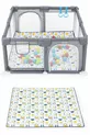 Aire de jeux sécurisée Original Playard Plus pour bébés et enfants, parc de jeux, tapis de jeu et balles, gris