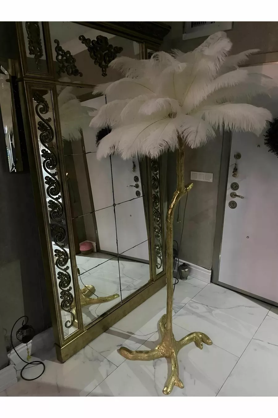 Plume d'autruche pour lampadaire