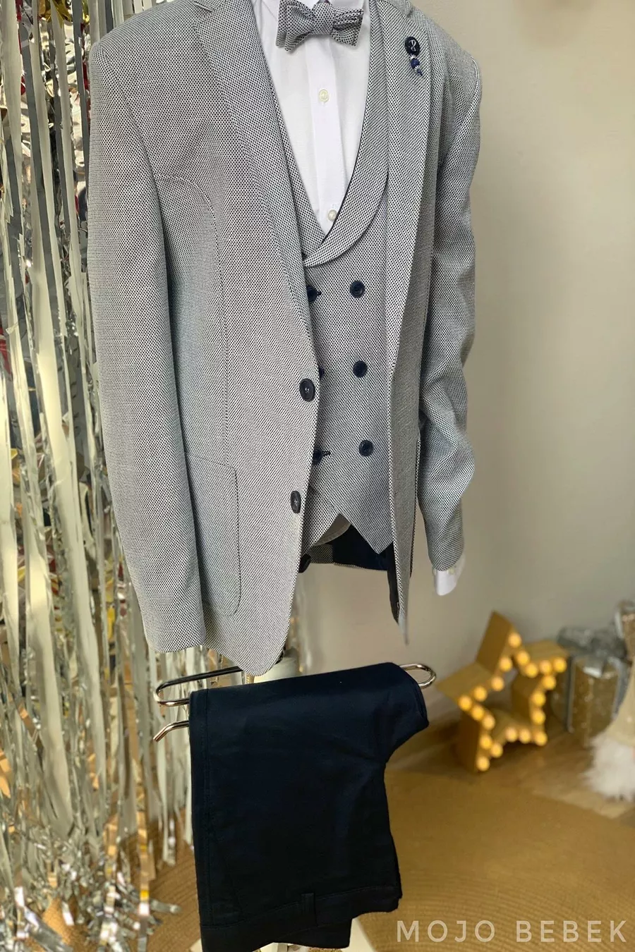 Ensemble de Costume Garçon avec Gilet et Veste  Bleu Marine