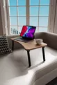 Tablette pour ordinateur portable Table de petit-déjeuner mobile Table de travail pliante Bois de pin Atlantique