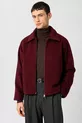Manteau Homme Bordeaux Relaxed à Texture Douce