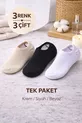 3 Paires de Chaussettes Sneakers en Coton 3 Couleurs