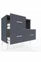 Commode Hyperion à une étagère et 3 tiroirs Anthracite-Sable/Anthracite
