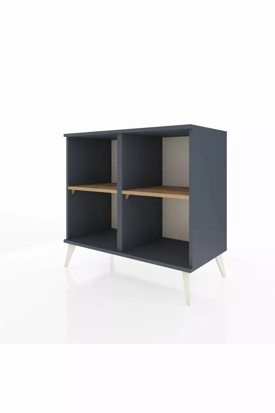 Commode Hyperion 2 étagères Anthracite-Anthracite/Sapin