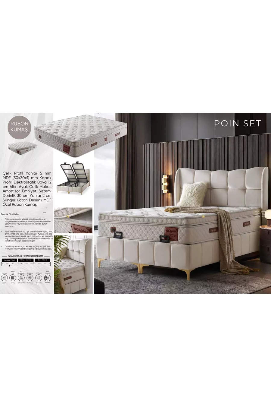 ENSEMBLE LIT POINT AVEC SOMMIER