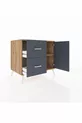 Commode Kronos avec une étagère, 2 tiroirs et une porte, pin-anthracite