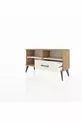Commode Arges 2 étagères 1 tiroir Pin-Pierre de lune