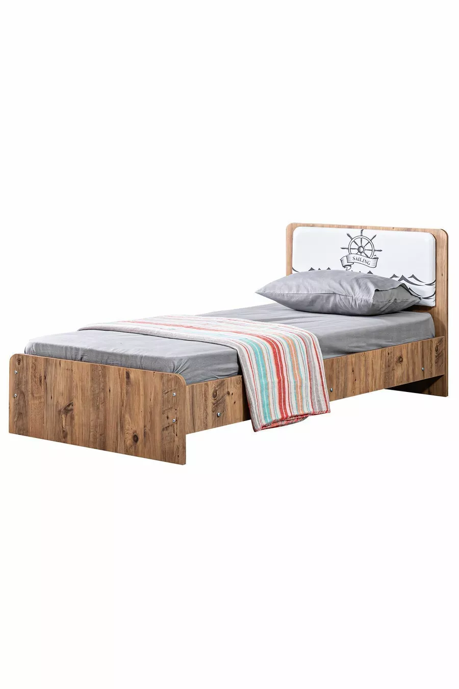 Lits superposés Ranza, Lit superposé Captain Ranza avec armoire et 2 matelas Confort