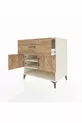Commode Kronos avec 2 étagères, 1 tiroir et 2 portes, Pierre de Lune-Sapin