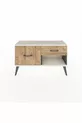 Commode Arges 2 tiroirs Anthracite-Gris pierre / Pin